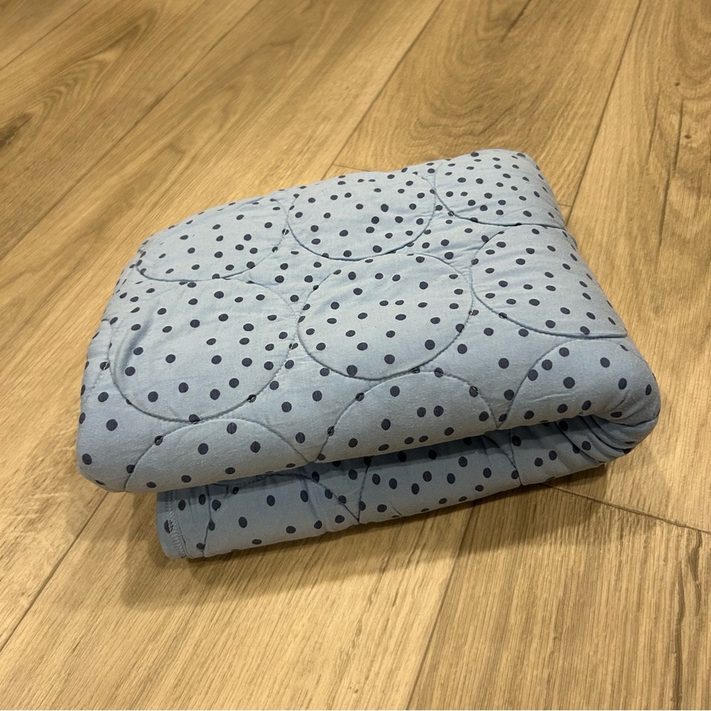 Kate Quinn Blue Polka Dot Quilt Blanket